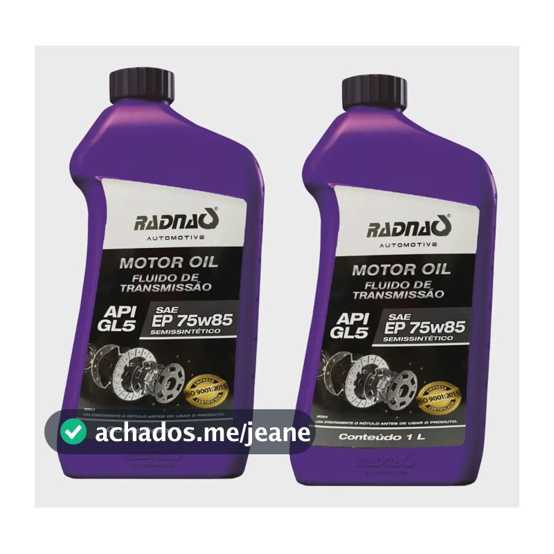 Kit 2 Litros Óleo 75w85 Radanq Para Câmbio Manual Api Gl5