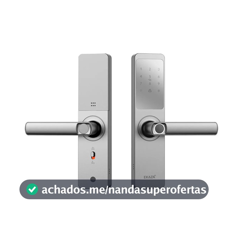 Fechadura Digital Inteligente Biometria Lyra Wifi Ekaza Alumínio Prateado