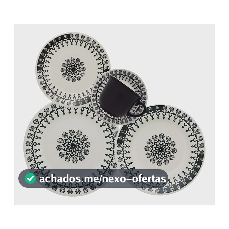Aparelho De Jantar Oxford Cerâmica Folk 20 Pç Cor Estampado