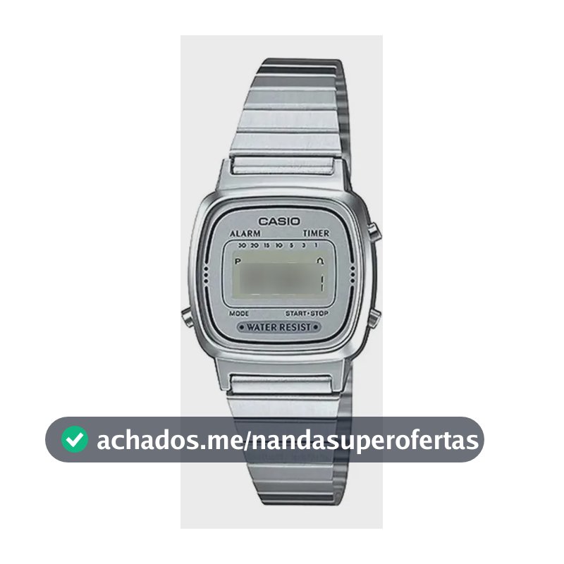 Relógio Casio Feminino Original Vintage Prata Tamanho Mini Prata Prateado Cinza