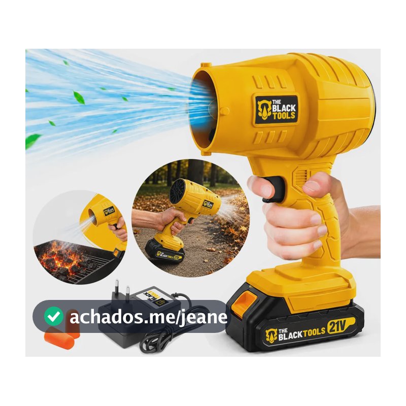Soprador Folhas 2000w Bateria 21v 1500 Mah The Black Tools Amarelo 127/220v