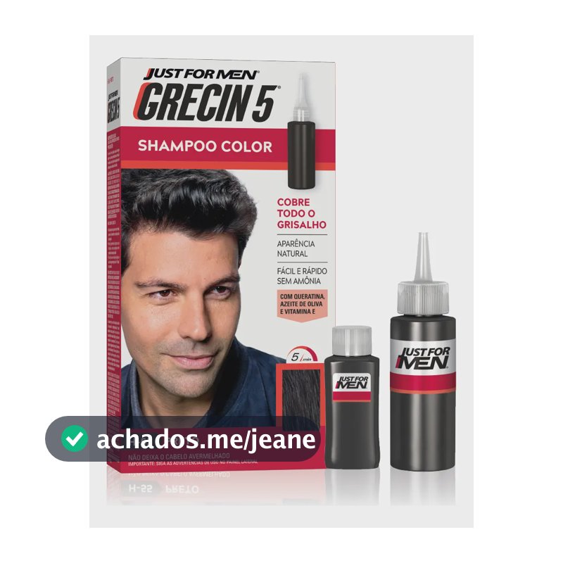 Shampoo Tonalizante Grecin 5 Preto Cobre os Grisalhos 60ml