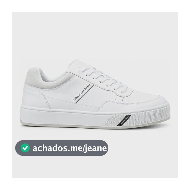 Tênis Calvin Klein Jeans Palito Casual Masculino Original Branco Liso 41
