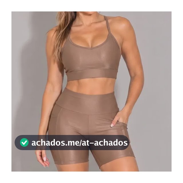 Conjunto Academia Top E Bermuda Com Bolso Zero Transparência
