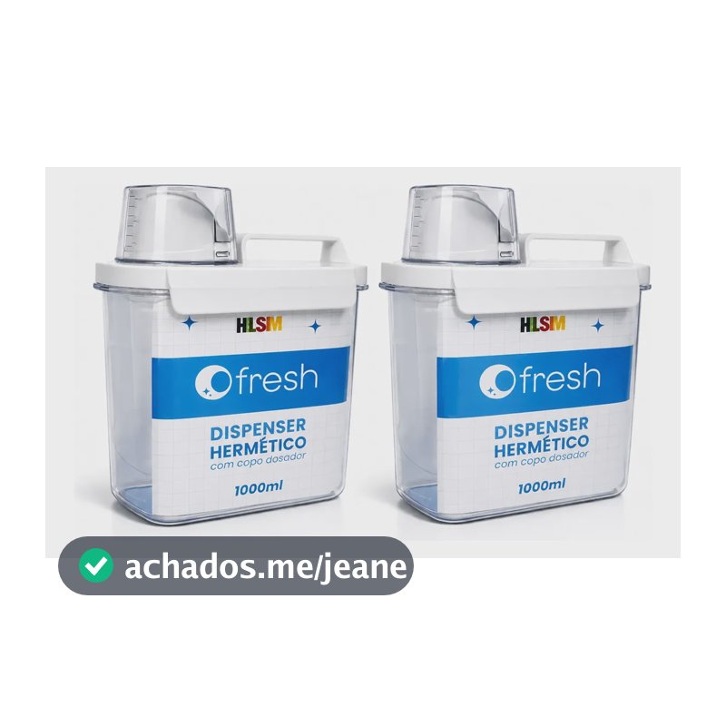 Kit 2 Dispenser Hermético Sabão 1l Medidor Travas Acrílico Transparente
