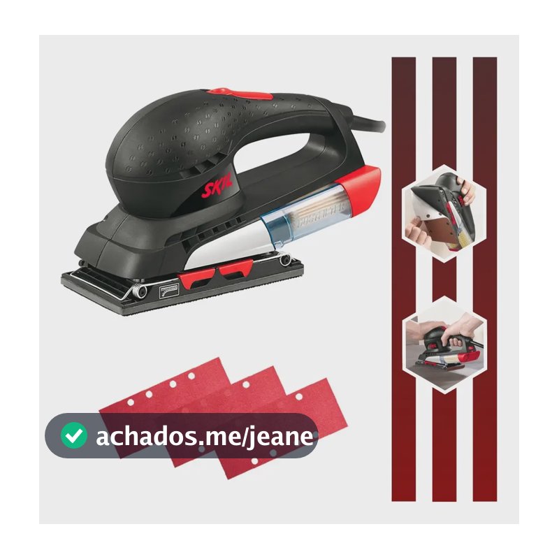 Lixadeira Orbital 7351 200w 3 Lixas Coletor De Pó 220v Skil 220v Preto/vermelho