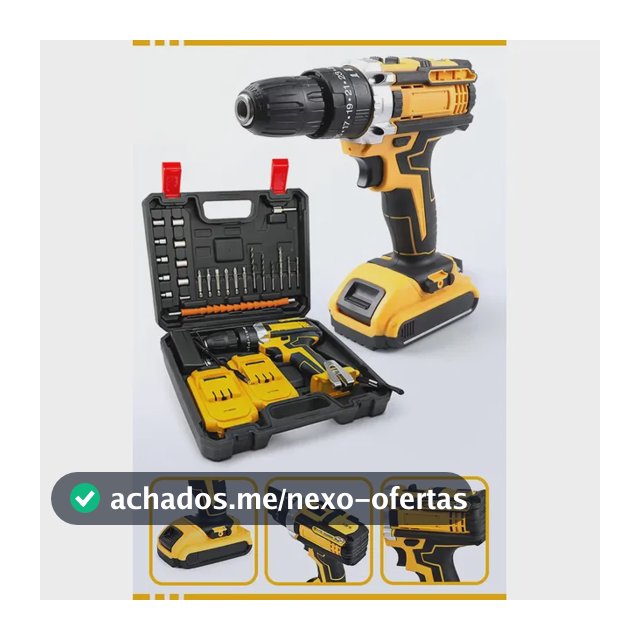 Furadeira Parafusadeira De Impacto a Bateria Sem Fio Com 2 Baterias Recarregável e Maleta de Acessórios Multifuncional Com Luz De Led Mackie Ferramentas
