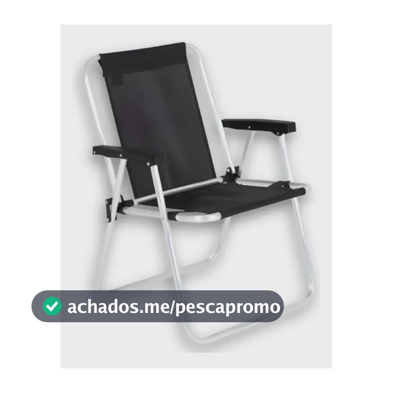 Cadeira De Praia Alumínio Alta Preta Jardim Piscina Mor Preto
