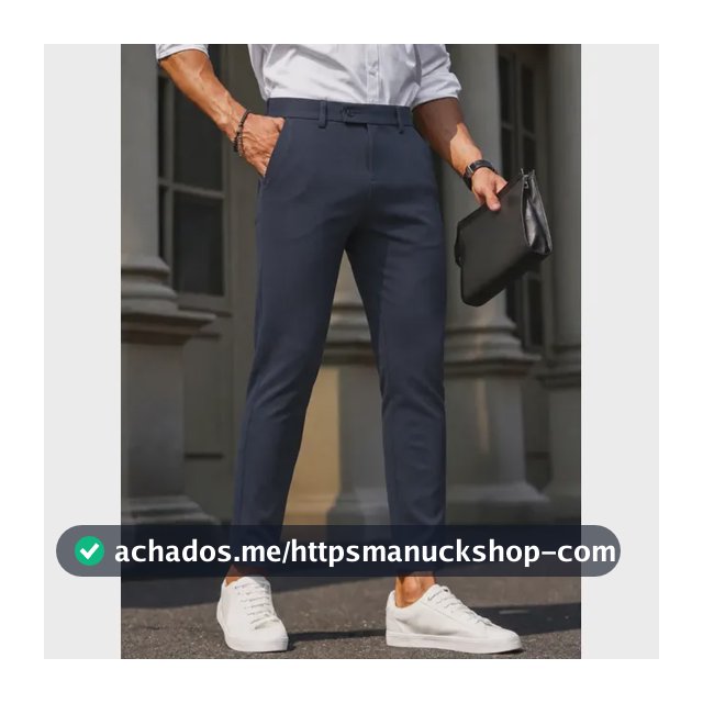 Calça Social Alfaiataria Masculina Malha Elastano Stretch