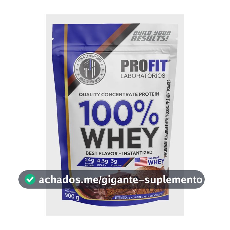 Whey protein Profit 100% Quality Concentrate em pó sabor Chocolate x 900g