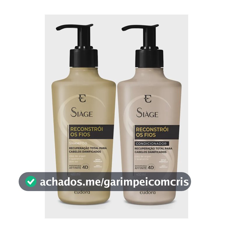 Combo Siàge Reconstrói Os Fios: Shampoo 400ml + Condicionado