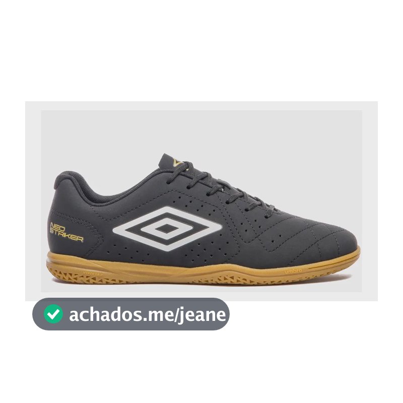 Chuteira Futsal Masculina Neo Striker Ii Umbro Preto/branco/dourado 41 Br