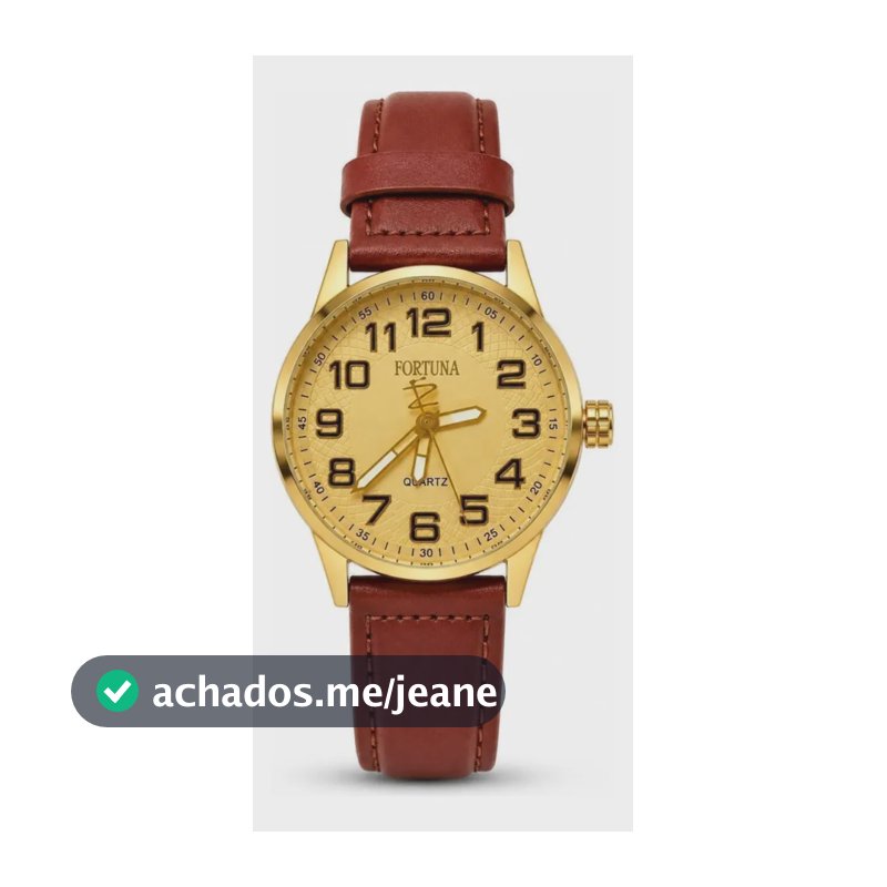 Relógio De Pulso Masculino Fortuna Old Money Minimalista Marrom Cx Dourada