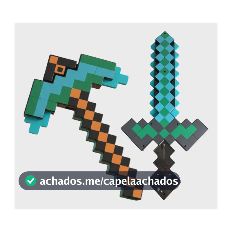 Espada De Espuma 2 Em 1 E Picareta De Diamante Para Juquete