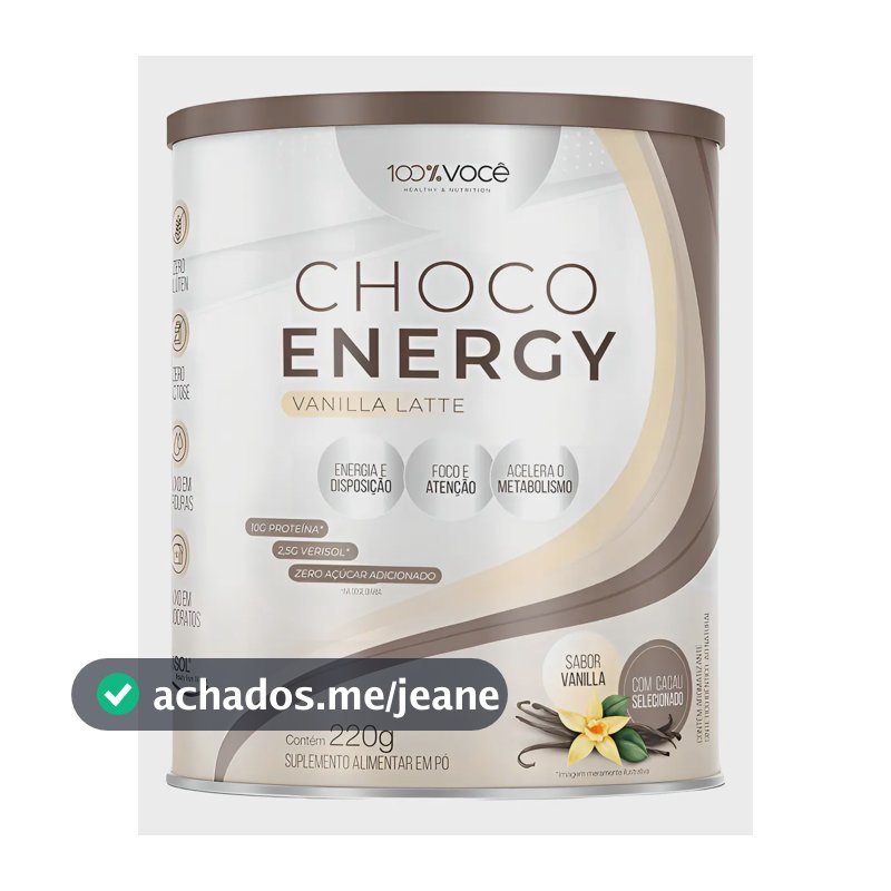 Choco Energy Superfood Sabor Vanilla 220g 100% Você Sabor Baunilha