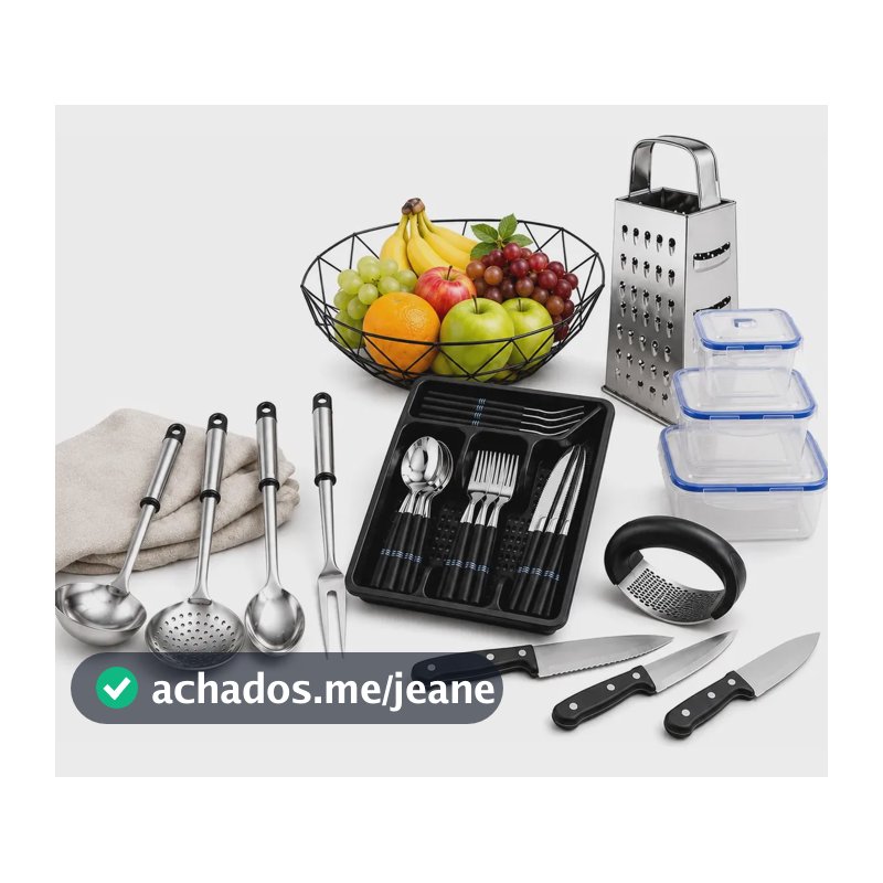 Kit Utensílios De Cozinha Premium 7 Itens Com 34 Peças Kit 34 Peças