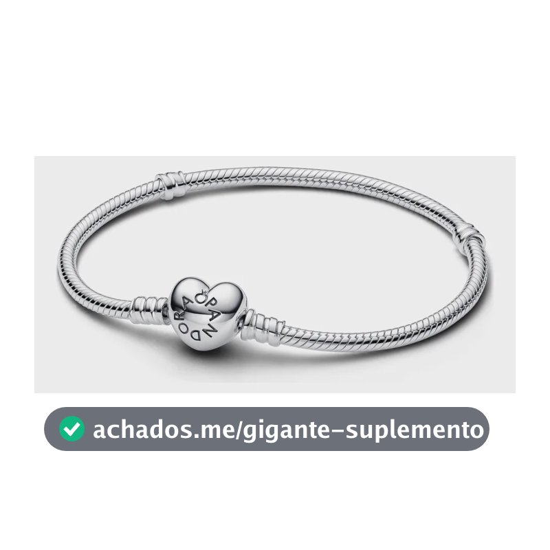 Bracelete Pandora Pulseira De Prata E Fecho Coracao 20 Cm