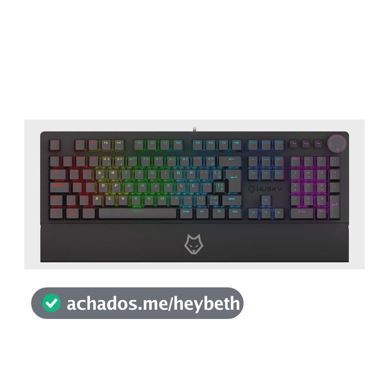 Teclado Mecânico Gamer Husky Anchorage Gateron Ef Brown Rgb Preto Português Brasil