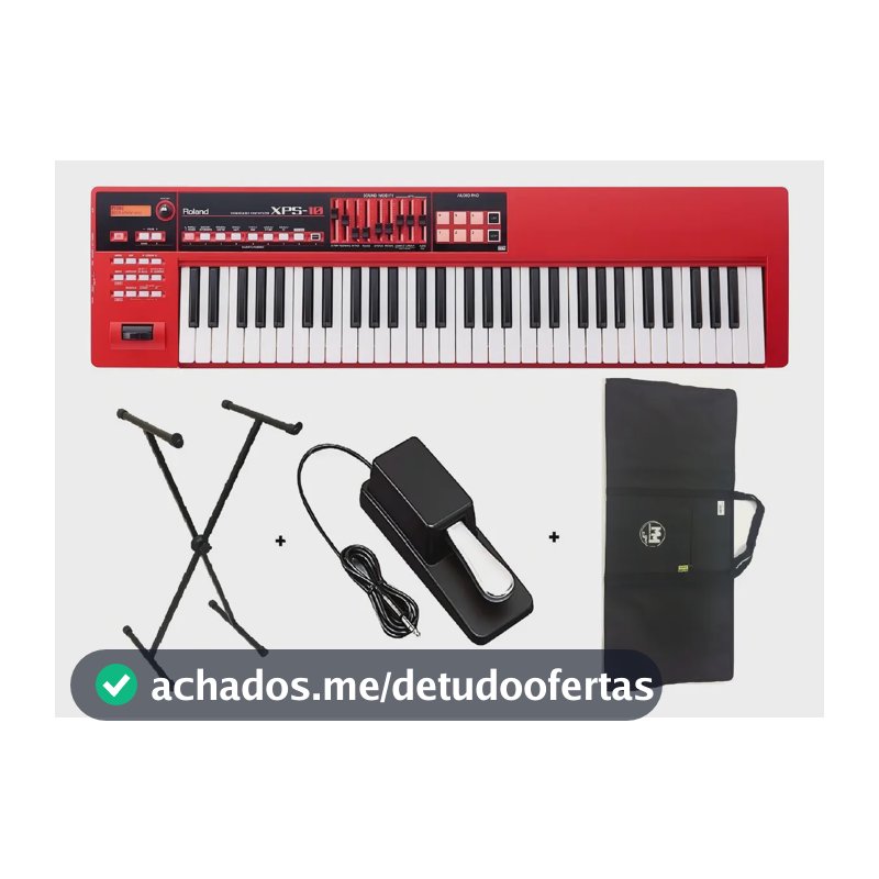 Kit Teclado Roland Xps-10  Com Capa, Estante E Pedal Sustain 127/220v Vermelho