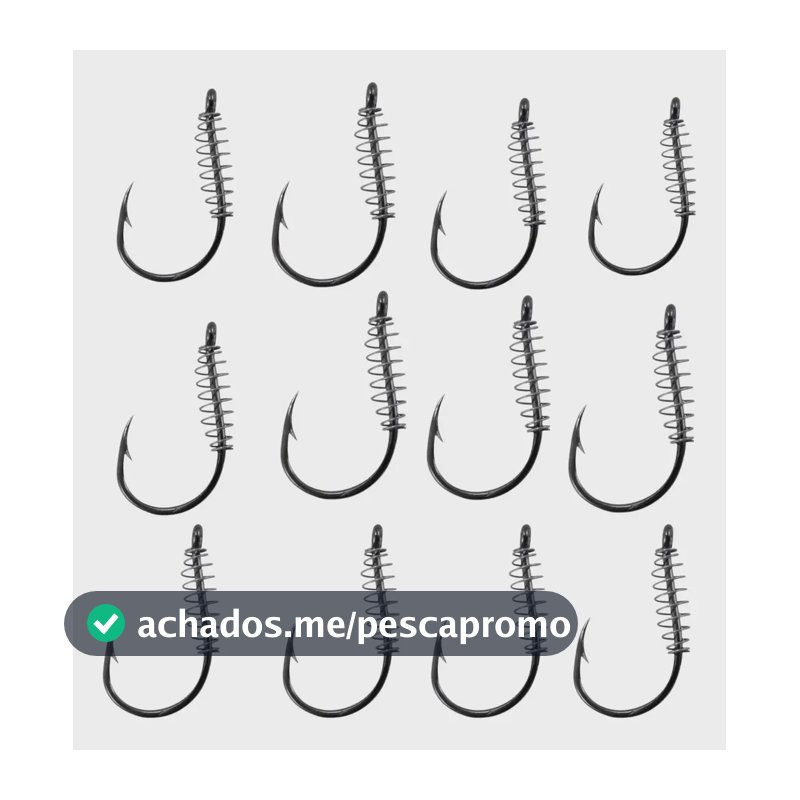 12 Anzol De Pesca Chinu Black Com Anzol Segurar Massa Pesca
