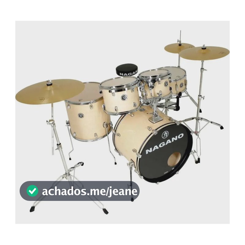 Bateria Acústica Nagano Garage Fusion 20 Ferragens Banco Cor NTC