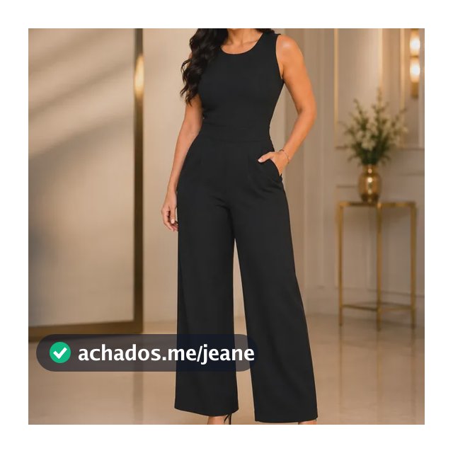 Macacão Social Feminino Elegante Elastex Acinturado