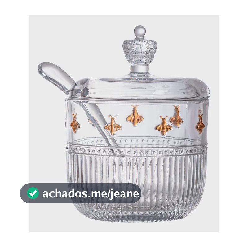 Açucareiro de Cristal L'Hermitage Pequenos Voadores Âmbar 360 mL