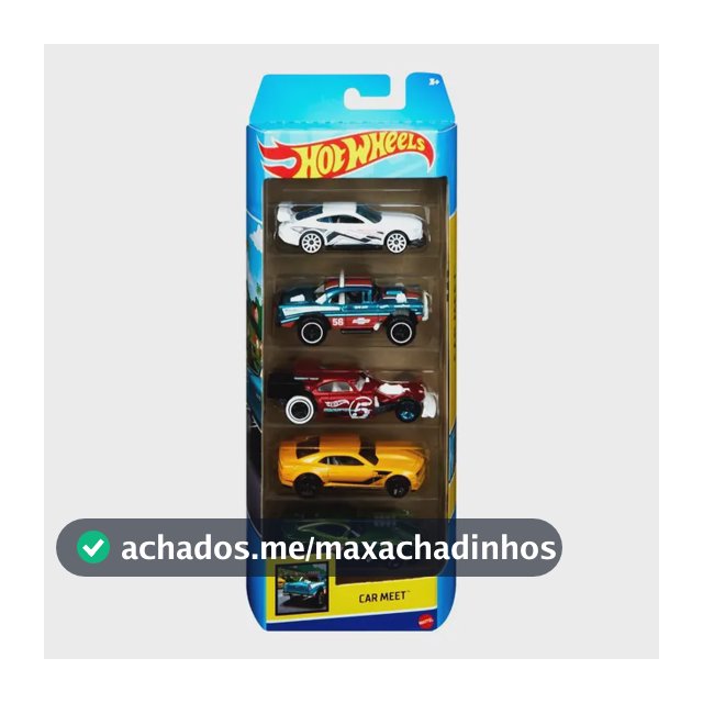 Kit Com 5 Carrinhos Sortidos Hot Wheels Coloridos Mattel