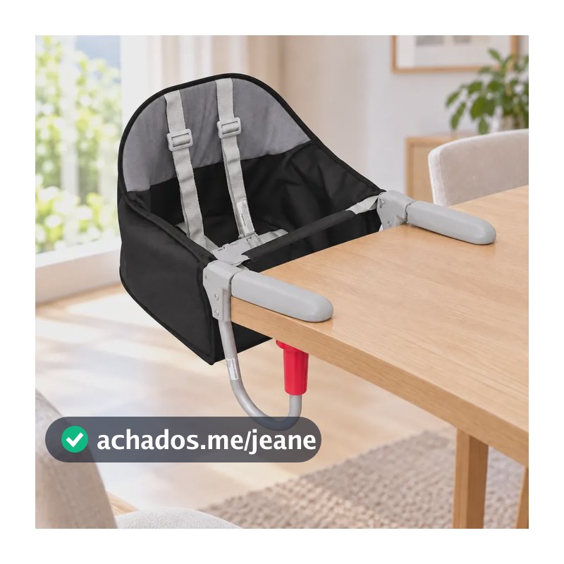 Cadeira Alimentação Bebê Encaixe Mesa Fit Tutti Baby Preta Liso Preto