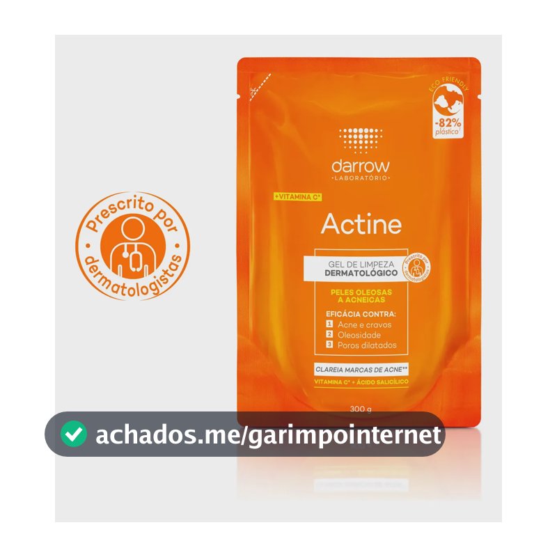 Gel de Limpeza Facial Darrow Actine Pele Oleosa e Acneica Refil 300g
