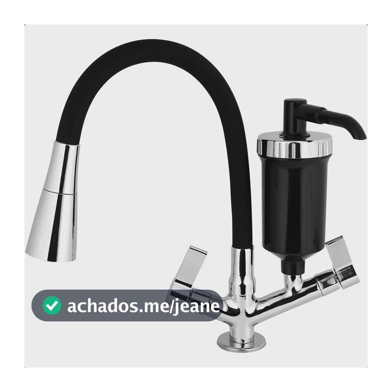 Torneira Gourmet Filtro Bancada Flexivel Preta Pia Cozinha Preto