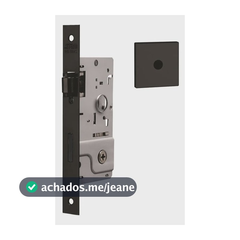 Fechadura Stam 800 de Rolete Para Porta Pivotante, Com Tetra Chave e Acabamento Fosco Preto