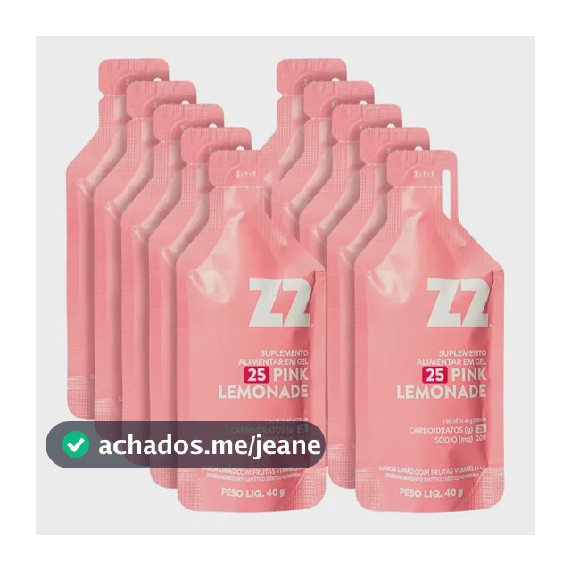 Suplemento em gel Z2 Performance Z2 Everyday Carboidratos Energy Pink Lemonade Box sabor Limonada rosa x 40g 10 un