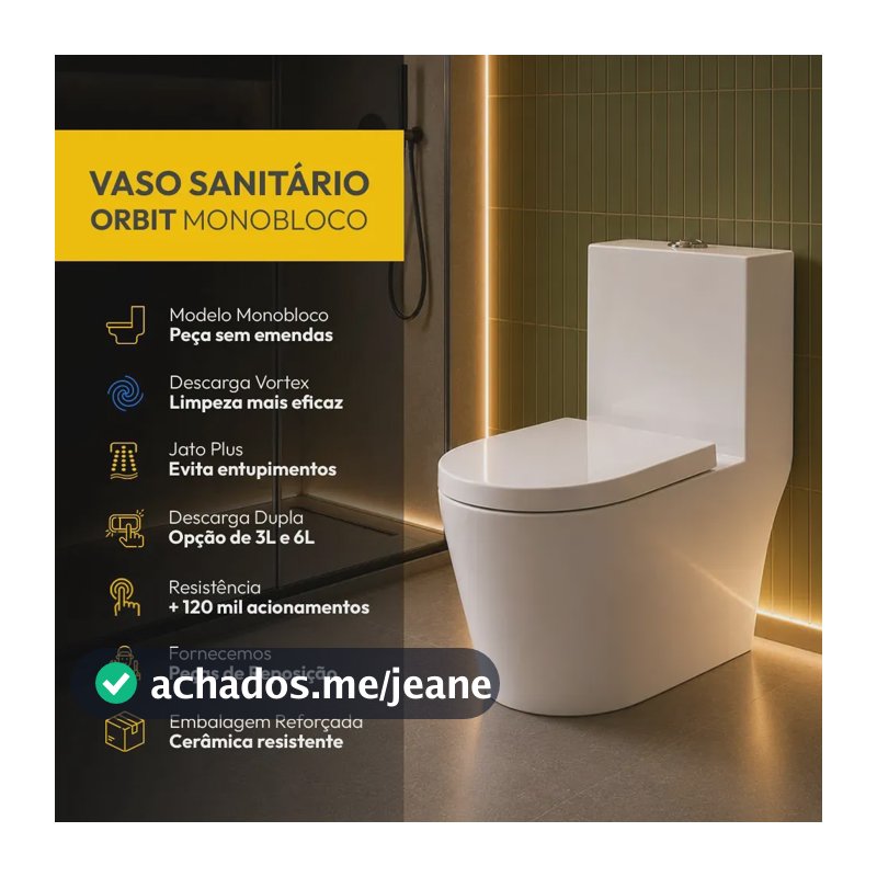 Vaso Sanitário Monobloco Orbit Completo Com Caixa Acoplada Privada Cerâmica Branca Cod: Alut020031 Alut By Avant