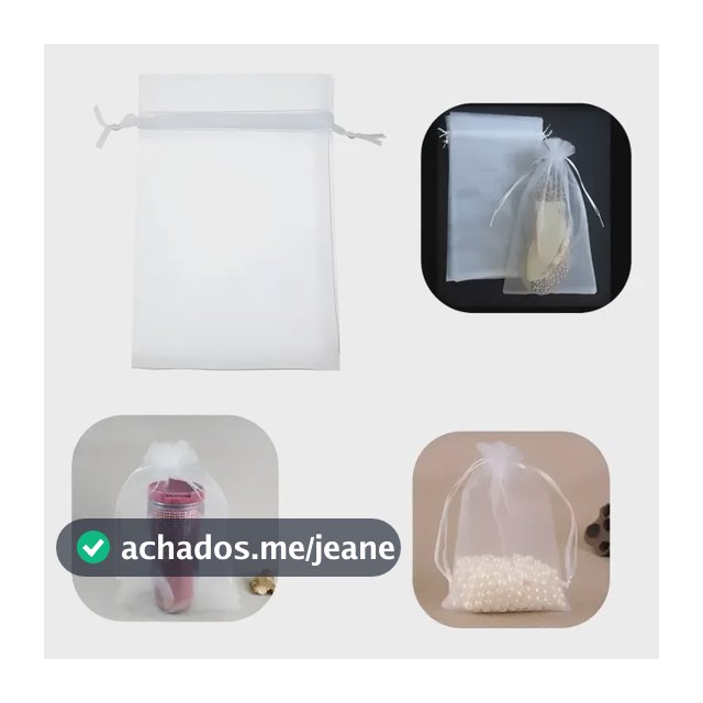 50 Saquinhos De Organza 20x35cm P/ Lembrancinhas E Chinelos Branco