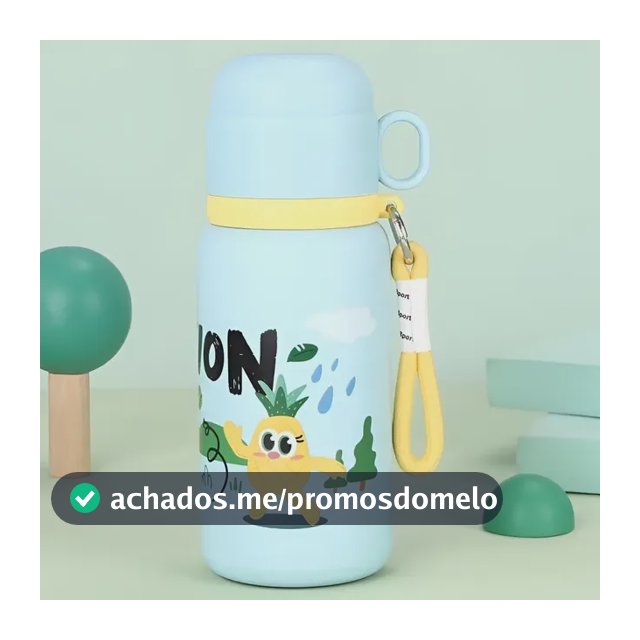 Garrafinha Infantil Térmica Inox 450ml Escolar Copo + Alça