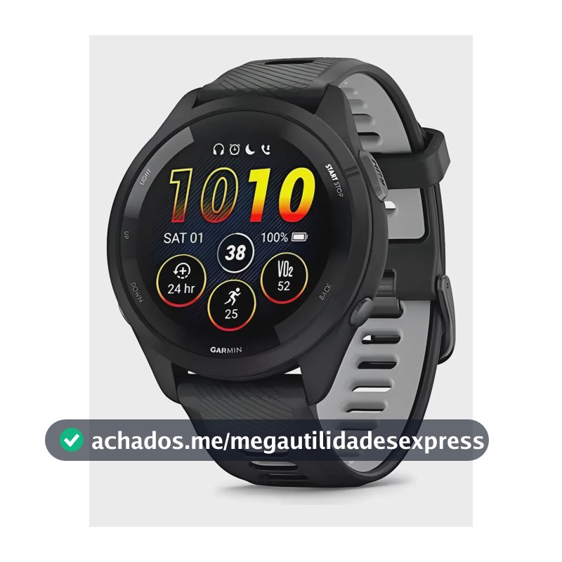 Relógio Smartwatch Garmin Forerunner Music 265 Amoled Preto Preto-cinza