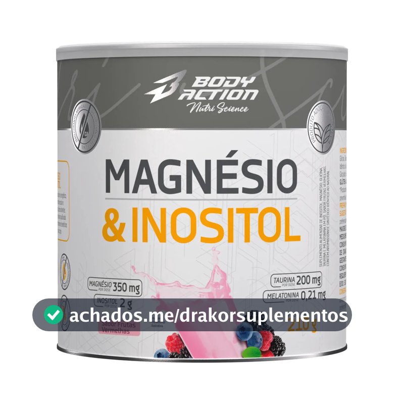 Mineral/Vitamina Bodyaction Nutri Science Magnésio E Inositol Taurina Melatonina 210g em pó sabor Frutas vermelhas x 210g