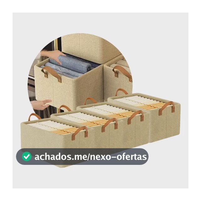 Kit4 Cestos Caixas Dobravel Organizadoras De Guarda Roupas