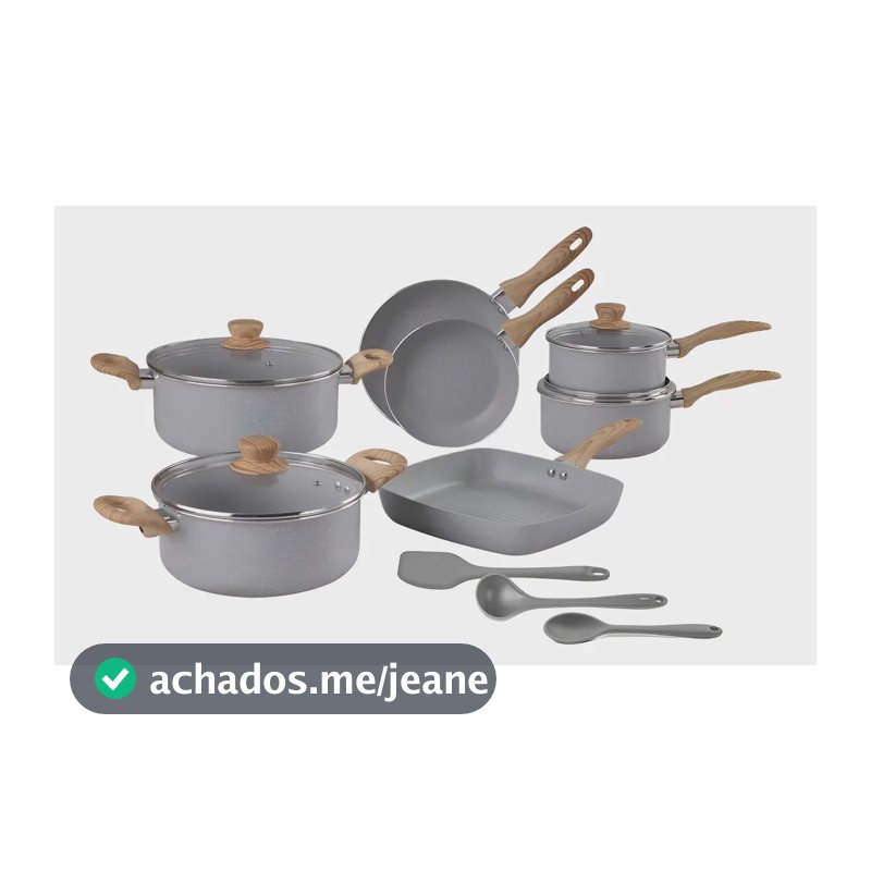 Jogo De Panelas Easy Gris Indução + Utensílios 10 Pçs Brinox Cinza