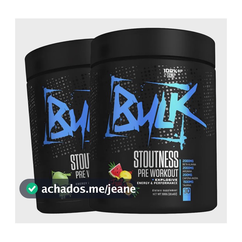 Kit 2x Pré Treino Stoutness Pre Workout Bulk Nutrition Sabor Maçã Verde E Frutas Vermelhas Maçã Verde E Frutas Vermelhas