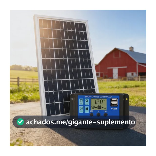 Painel Placa Solar Fotovoltaica 30w 12v Inmetro Controlador Aluminium 18v