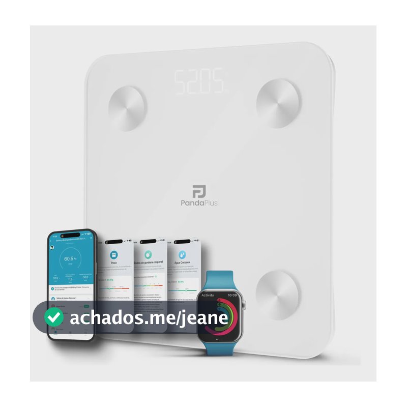 Balança Digital De Bioimpedância Panda Plus AMG-BL02 Com Bluetooth Para App E 180 Kg Branca Branco