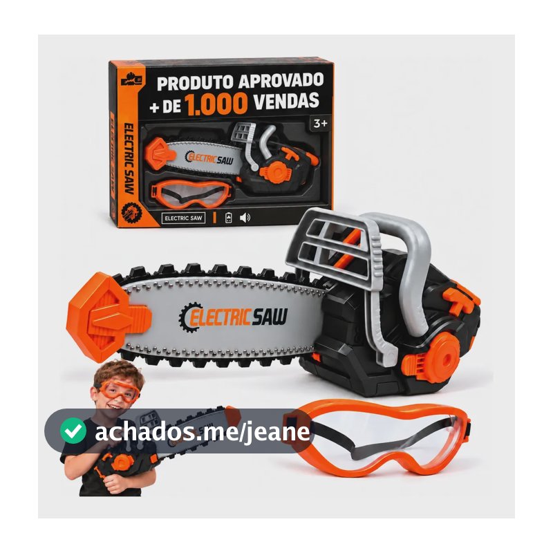 Ferramenta Infantil Som Brinquedo Menino Presente Criança Motosserra Vermelho