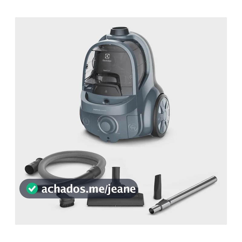 Aspirador de Pó sem saco Easybox Electrolux 1600W silencioso compacto bocal estofados cabo retratil controle velocidade EAS40 Azul-pretróleo
