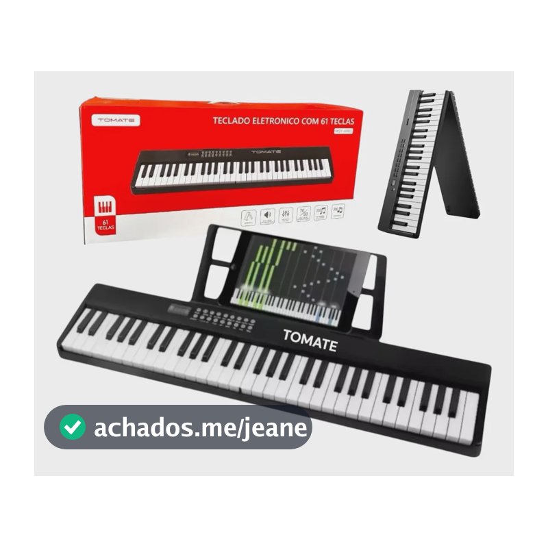 Piano Teclado Eletrônico 61 Teclas Com Ritmos,timbres Preto 127/220v Preto