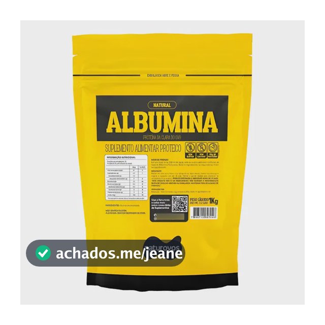Albumina Naturovos Natural 1kg Refil Proteína
