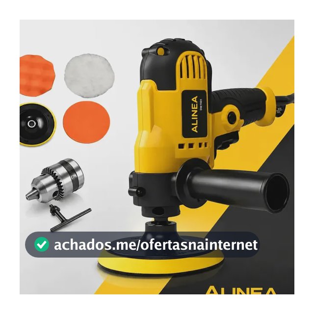 Lixadeira Politriz Automotiva Multifunções Profissional 5000rpm Com Mandril 5 Polegadas Furadeira Parafusadeira Amarelo 220v