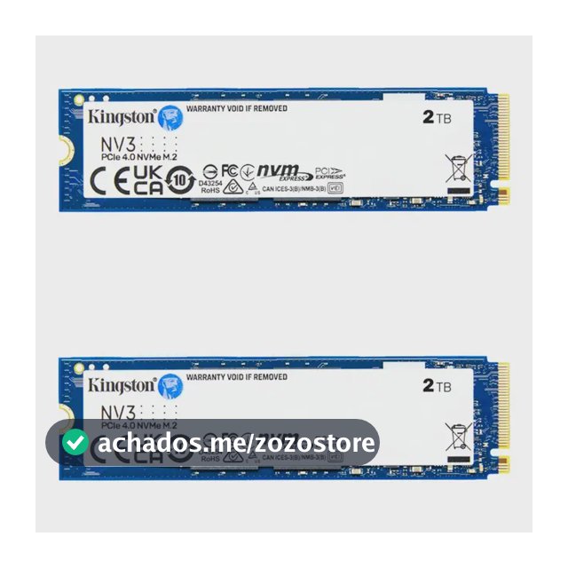 Ssd Servidor Kingston 2tb Nv3 Pcie 4.0 M.2 Nvme Snv3s/2000g Preto