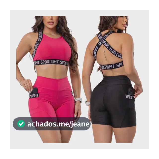 Kit Academia Feminino Top E Short Feminina Fitnes